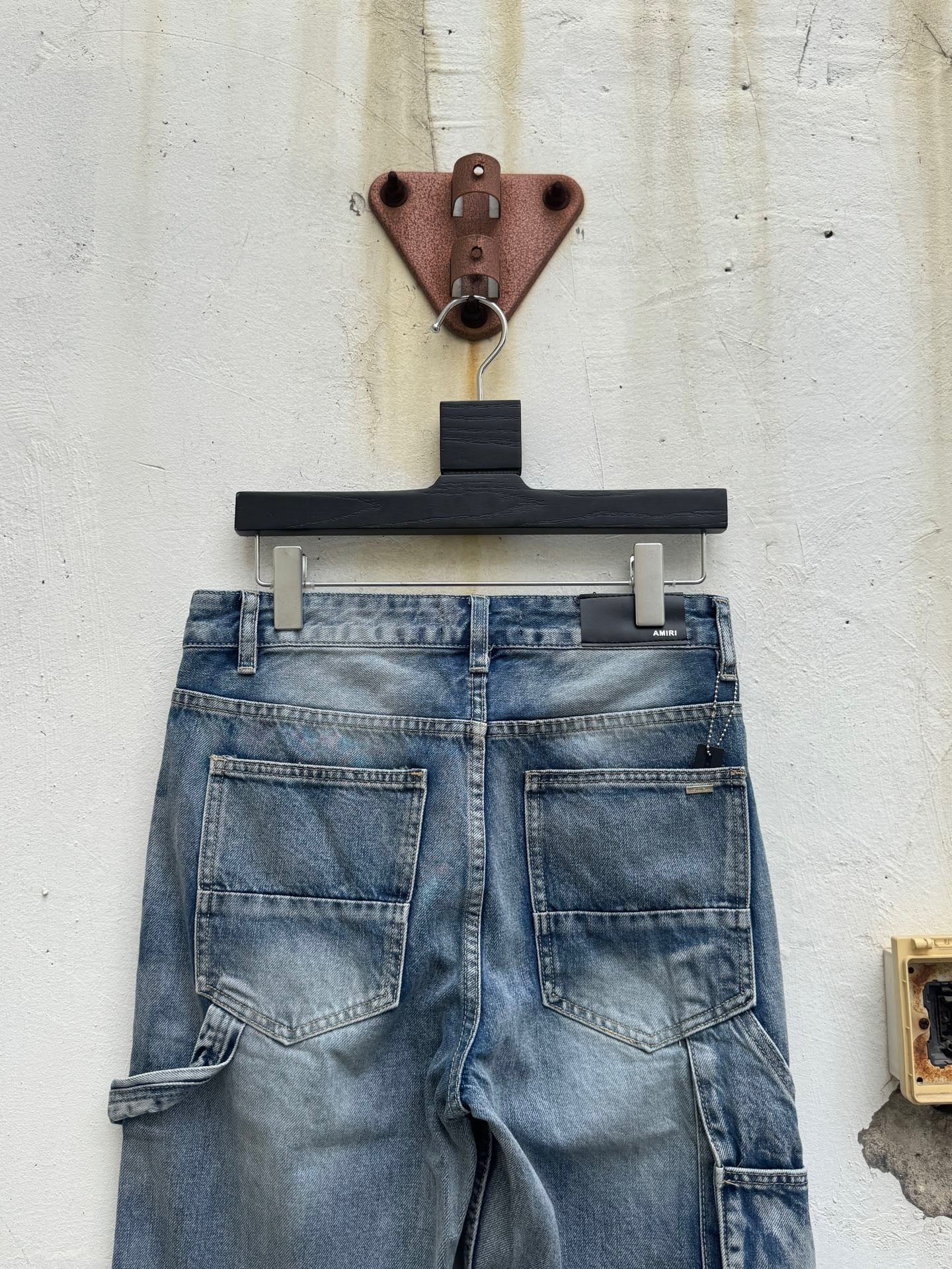 GMAMI New Logging Jeans Embroidered Washed Ripped Jeans Long Pants Unisex