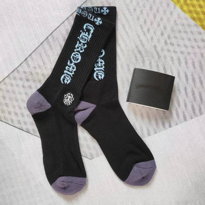 GM CHeart Socks CH Striped Letter Red Lip Embroidery Logo Towel Bottom Sports Trendy Socks