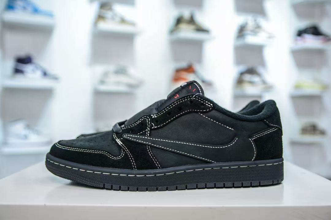 AJ1 Low-Top Basketball Shoes TS Collaboration Black Green Olive Couple Men Women Sports Sneakers