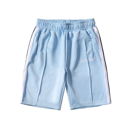 PA Angel Trendy Brand Striped Rainbow Ribbon Shorts Unisex Couple Fog High Street Palm Tree Loose Five-Point Pants