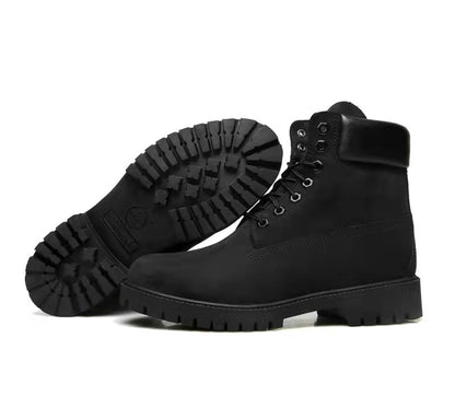 GMABCD Classic Yellow Boots Thick-Soled Martin Boots Men's Couple First Layer Cowhide Outdoor High-Top Boots