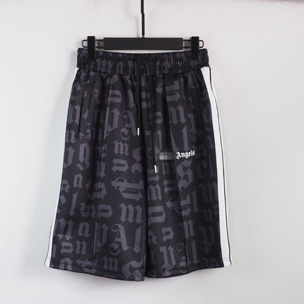 PA Angel Trendy Brand Striped Rainbow Ribbon Shorts Unisex Couple Fog High Street Palm Tree Loose Five-Point Pants