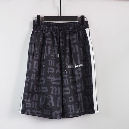 PA Angel Trendy Brand Striped Rainbow Ribbon Shorts Unisex Couple Fog High Street Palm Tree Loose Five-Point Pants