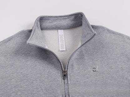 A-L-O Half-Zip Sweatshirt for Women, Autumn and Winter Loose Stand Collar Slimming Jacket, Casual Sports Top