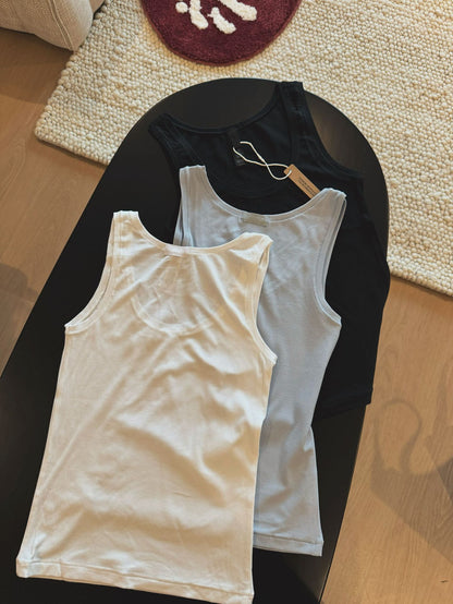 Ski **Kardashian Cotton Rib European and American 2025 Women's Spring Sports Vest Sleeveless Slim Modal