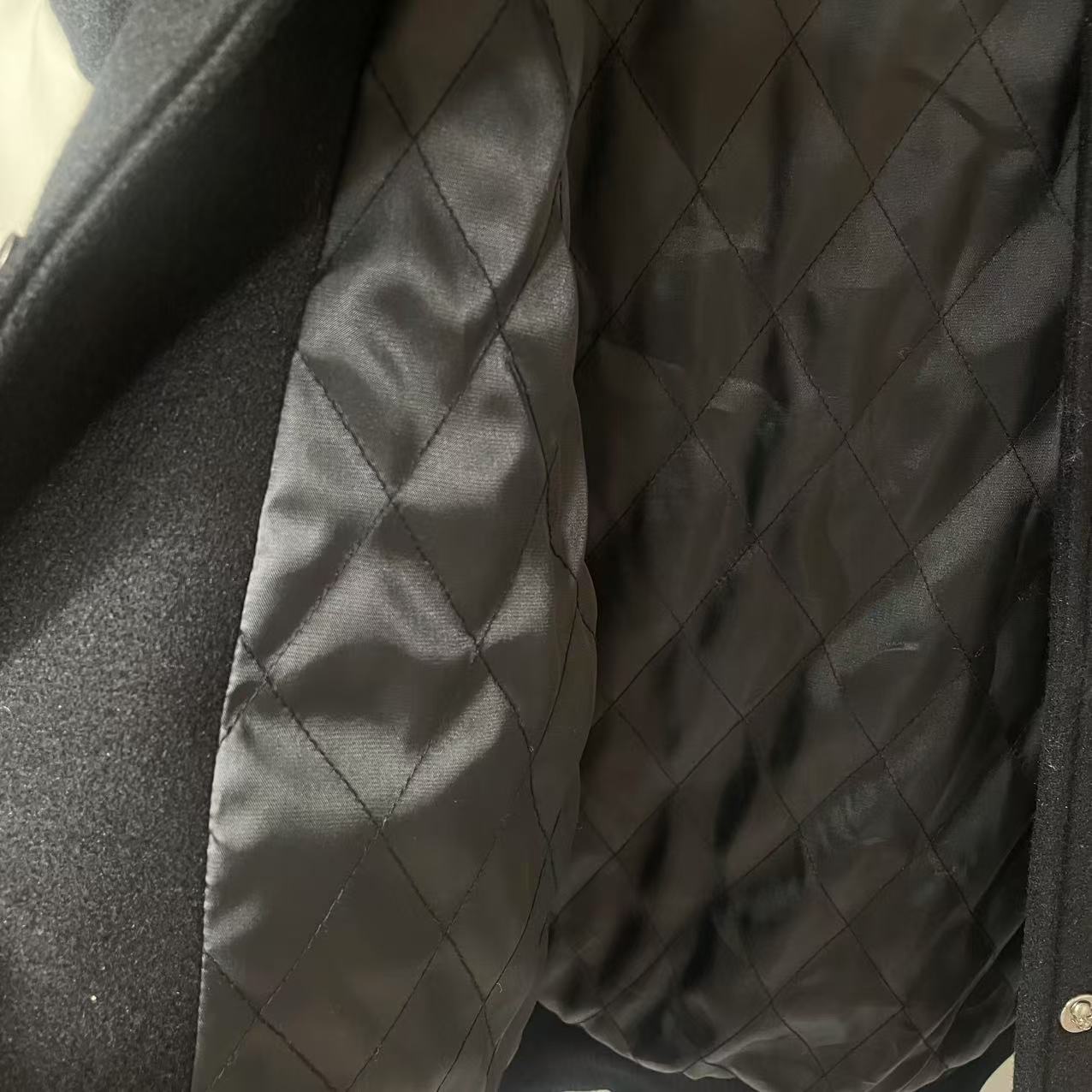 GODSPEED Heavy Embroidery PU Leather Patchwork Jacket Coat Unisex Woolen Padded Baseball Jacket