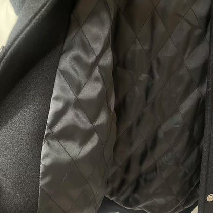 GODSPEED Heavy Embroidery PU Leather Patchwork Jacket Coat Unisex Woolen Padded Baseball Jacket