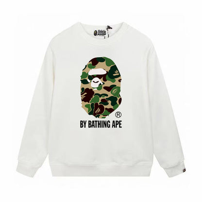 GMabcd Terry Sweatshirt for Men, Autumn and Winter Long Sleeve Letter Print Loose Round Neck Pullover Casual Top Trendy