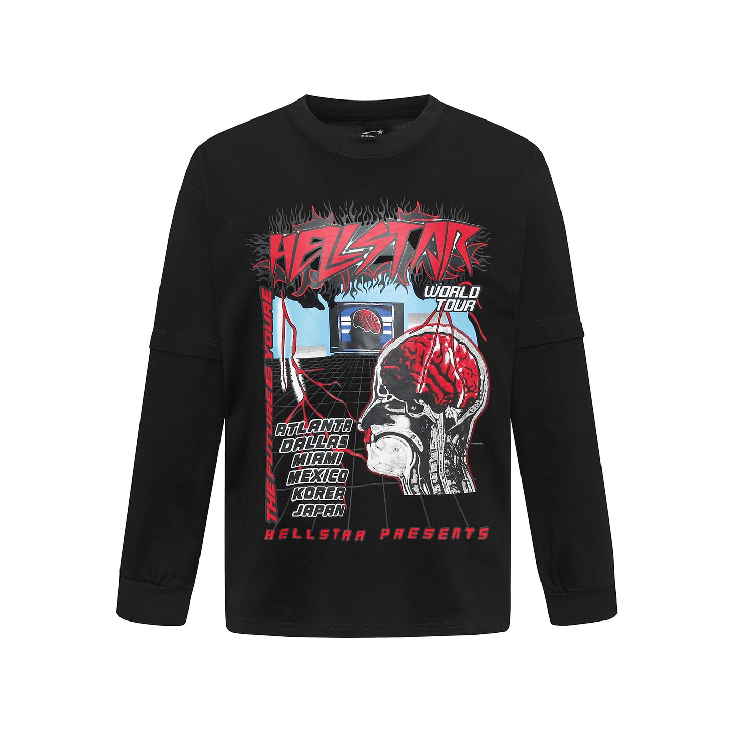 HS American Style Oversized Long Sleeve T-Shirt Autumn Base Shirt Men's Pullover Shirt