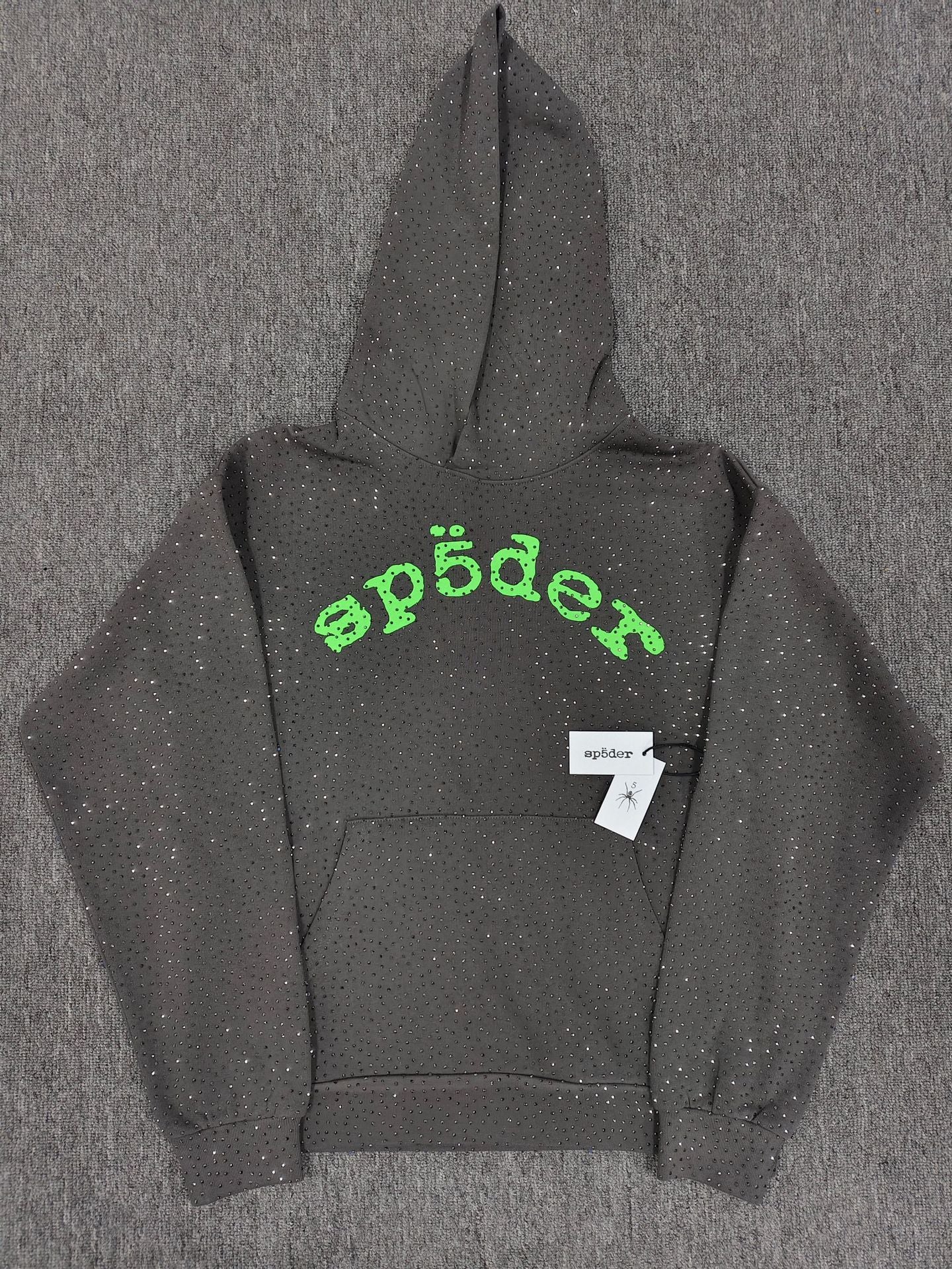 Hoodie Jacket Hip Hop Singer Same Fashion Casual Spider Rhinestone Sp5der Sweater [High Quality]