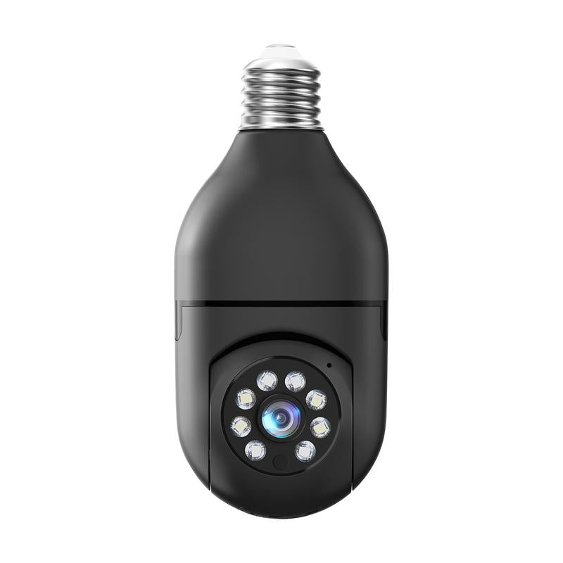 Light Bulb Security Camera with 3MP HD, Infrared Night Vision, Pan/Tilt, 2-Way Audio, Human Detection & Alexa Compatibility