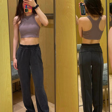 Lulu Same Yoga Wide-Leg Pants Softstreme Pants Exercise Casual Pants Women Loose Straight Slim Fit
