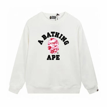 GMabcd Terry Sweatshirt for Men, Autumn and Winter Long Sleeve Letter Print Loose Round Neck Pullover Casual Top Trendy