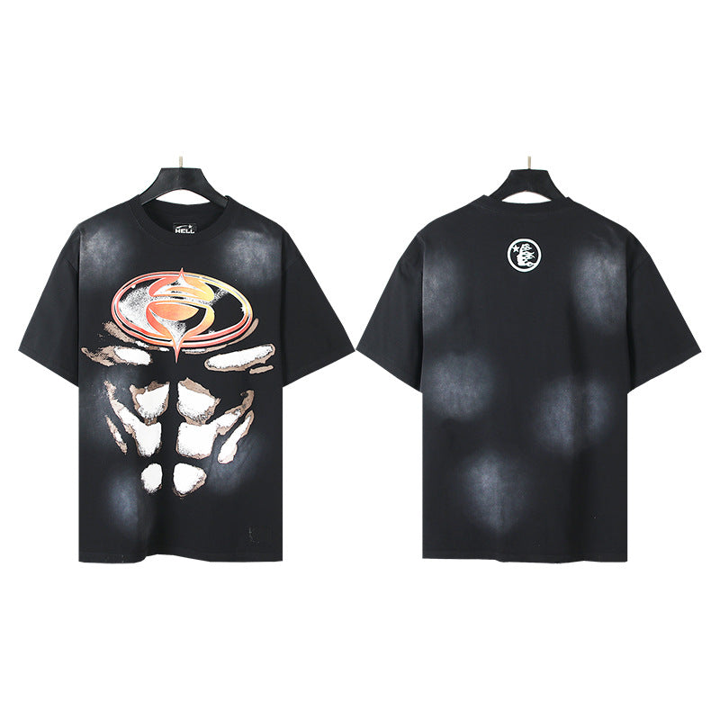 [2]2025 Summer New American Fashion Brand Male and Female Couples Wear plus Size Loose Pullover Short Sleeve T-shirt Youth Tee