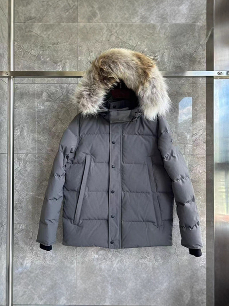 Wyndham 29 Big Goose down Jacket Winter Wolf Fur Thickened Men and Women Mid-Length Parka 3808ma