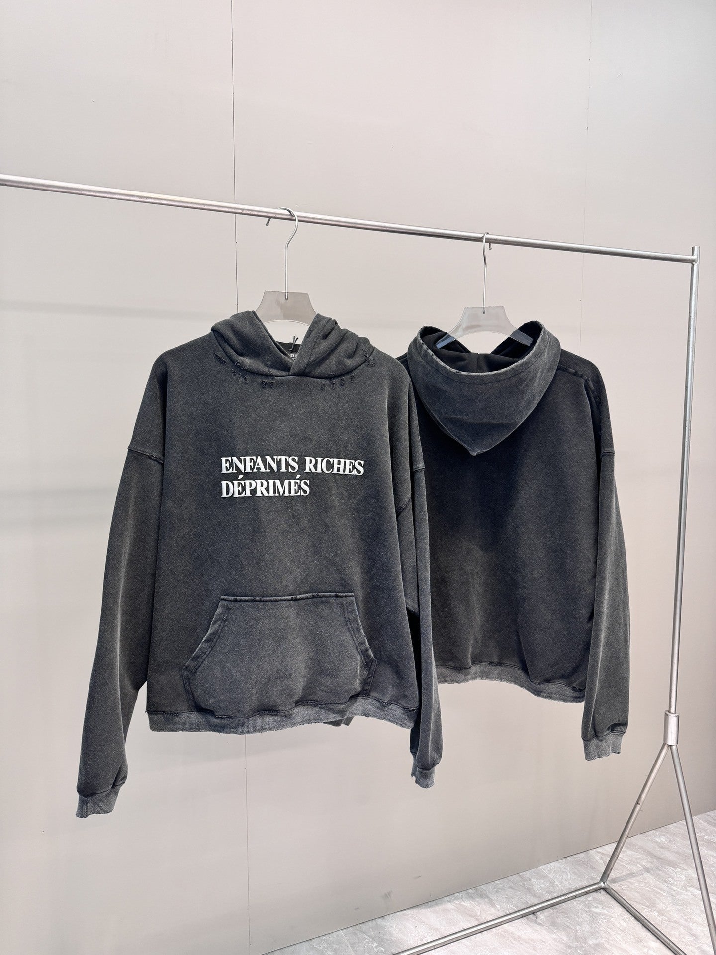 High-Quality ERD Melancholy Rich Second Generation Hooded Sweatshirt Washed Vintage Distressed Jacket Autumn Winter Zipper Coat