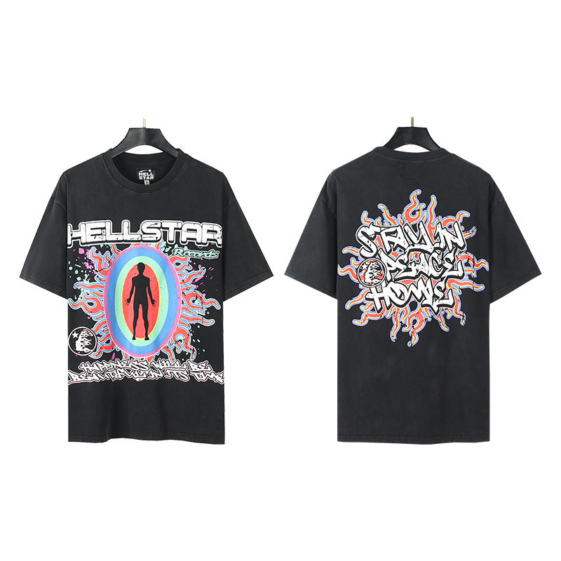 [2]2025 Summer New American Fashion Brand Male and Female Couples Wear plus Size Loose Pullover Short Sleeve T-shirt Youth Tee