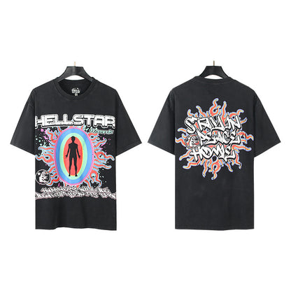 [2]2025 Summer New American Fashion Brand Male and Female Couples Wear plus Size Loose Pullover Short Sleeve T-shirt Youth Tee