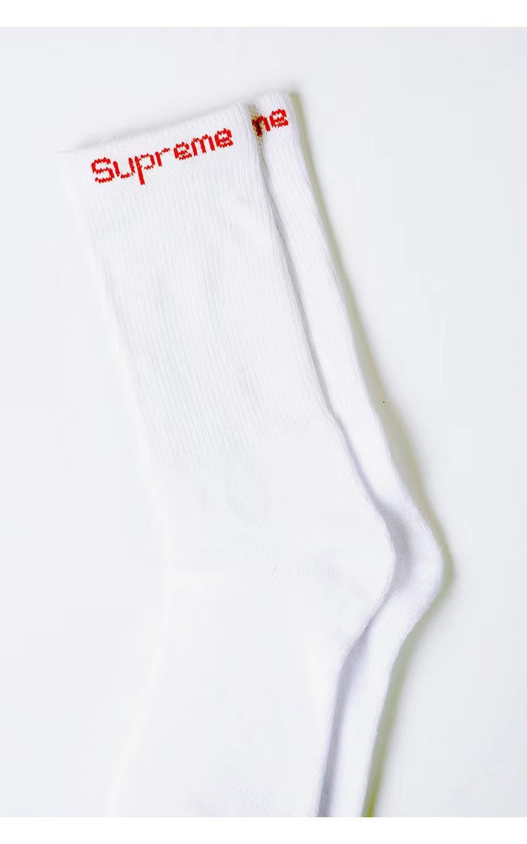 2-Pack Trendy Socks Hane Crew Socks Towel Bottom Trendy Brand Sports Basketball Mid-Calf Socks