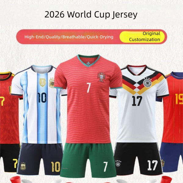2026 World Cup Portugal home football jersey, Argentina short-sleeve jersey, Spain number 10 Yamal team jersey