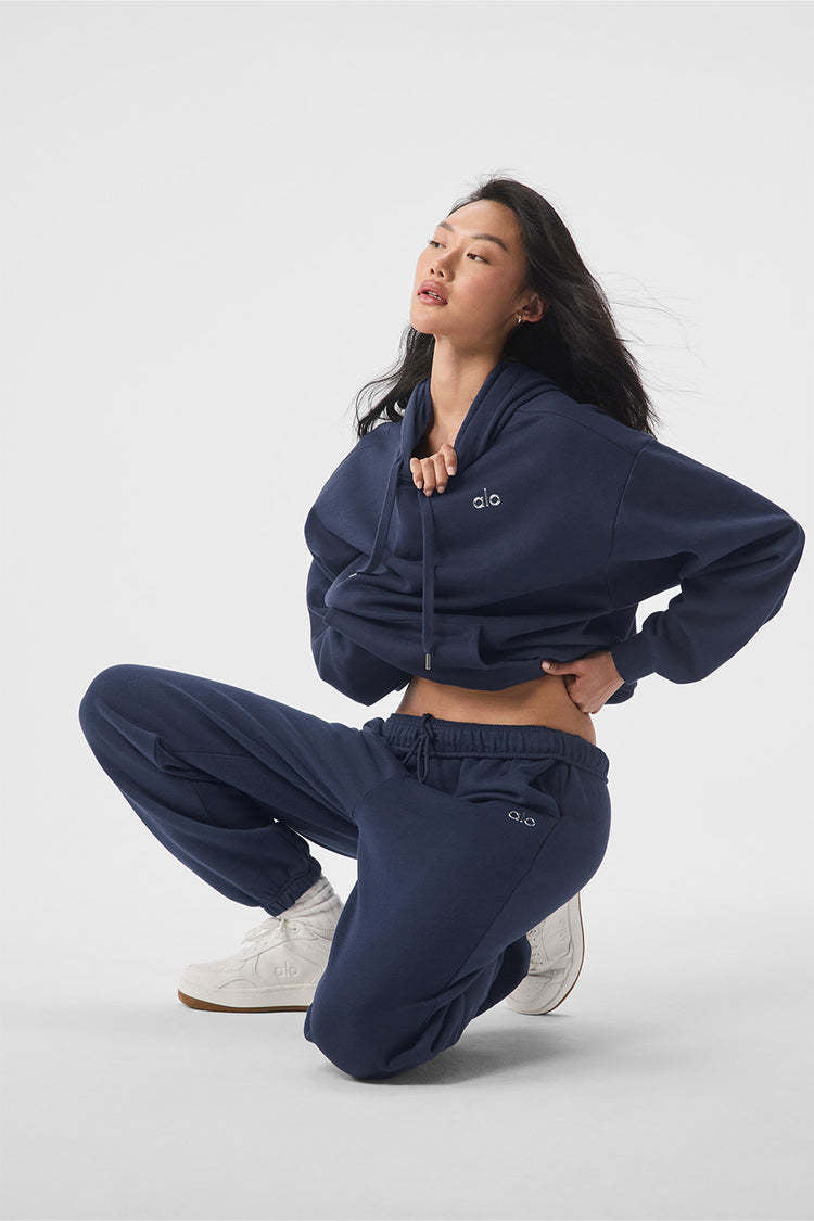 al Autumn Winter 2024 New Trendy Casual Hooded Loose Long Sleeve Sweatshirt Sports Set for Men and Women Couples