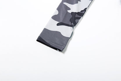 2025 Autumn Women's New Fashion Hooded Camouflage Print Long Sleeve Sports Trendy Slim Fit Long Pants Two-Piece Set