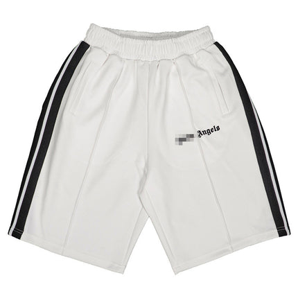 PA Angel Trendy Brand Striped Rainbow Ribbon Shorts Unisex Couple Fog High Street Palm Tree Loose Five-Point Pants