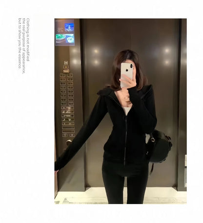 Lulu Same Style Scuba Women's Zipper Hooded Sweatshirt Autumn Winter Women's Outdoor Casual Warm Top Sports Jacket