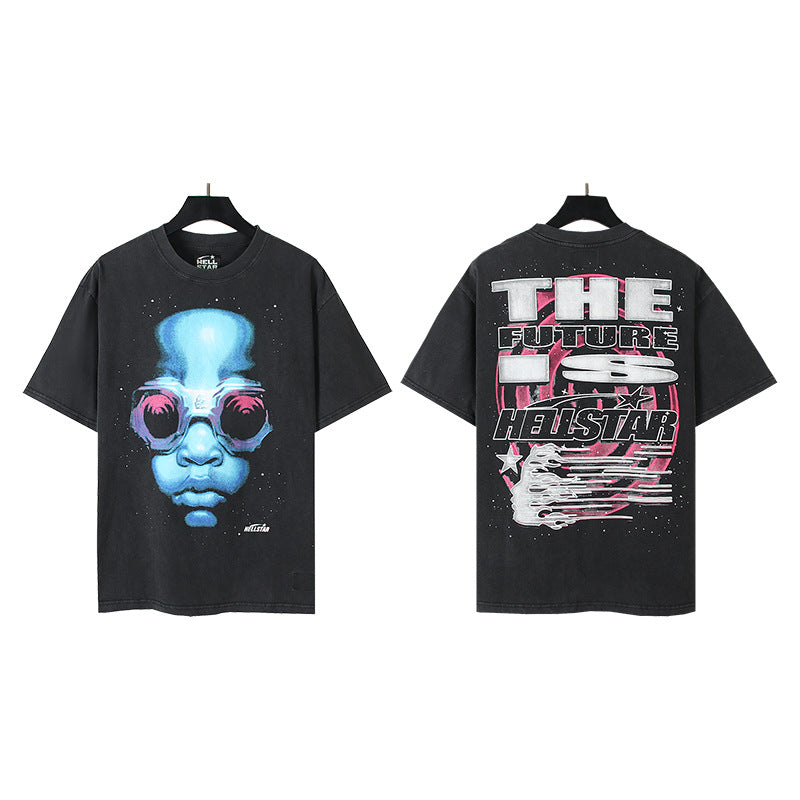 [2]2025 Summer New American Fashion Brand Male and Female Couples Wear plus Size Loose Pullover Short Sleeve T-shirt Youth Tee
