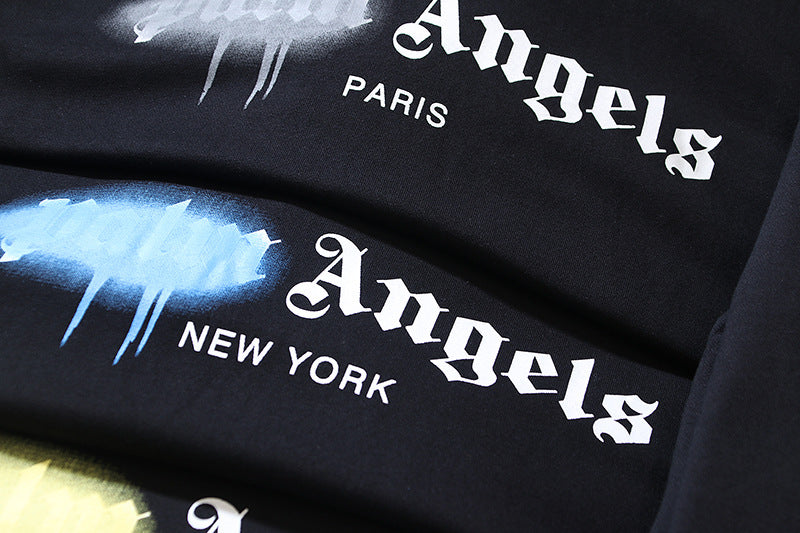 Gmabcd New Spray Paint Graffiti City Letter Logo Printing Terry High Street Couple Hooded Sweater