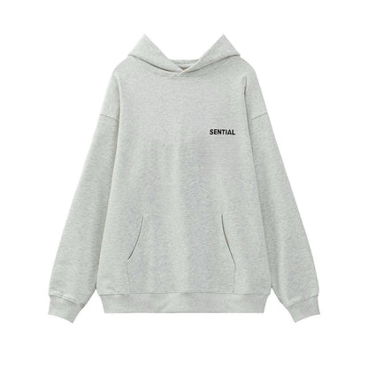 FFOG Double-Line ESSENTIALS Small Letter Printed Casual Loose-Fitting Circular Knit Pullover Sweater Set