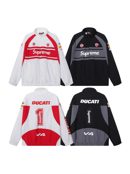Supreme Ducati Collaboration Racing Style Windbreaker Jacket for Men
