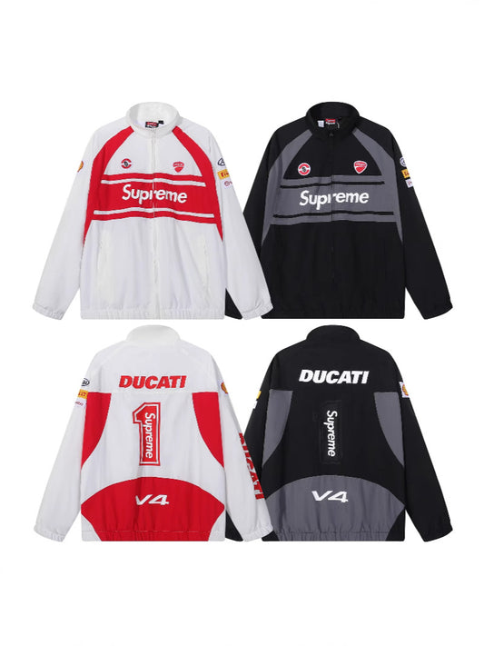 Supreme Ducati Collaboration Racing Style Windbreaker Jacket for Men