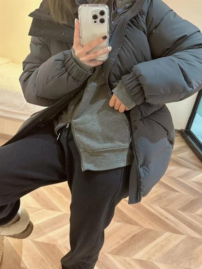 Dustproof Bag Version Madeira Down Jacket Black Warrior Zipper Hooded Unisex Coat