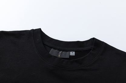 FQG Wheat Ear Short Sleeve 2025 Summer New European and American Trendy Brand Men's Plus Size Loose T-Shirt