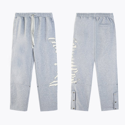 GMabcd Casual Set God-peed Patch Letter Cardigan Hoodie High Street Men's Casual Sweatshirt Sweatpants