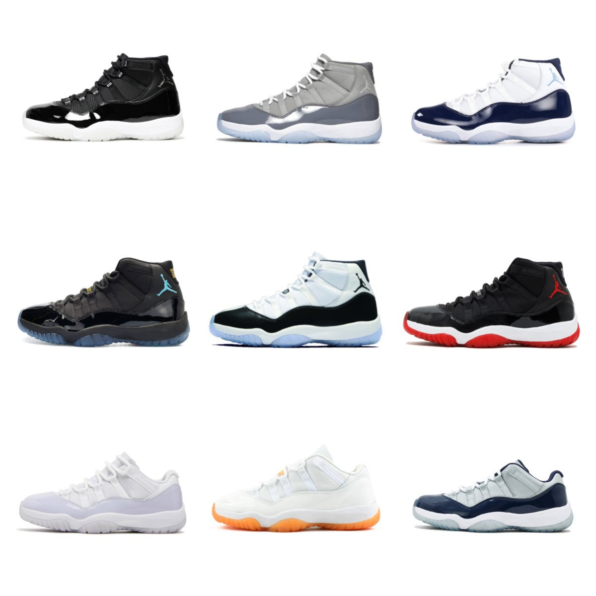 Blue Basketball Shoes AJ11 High Top Low Top Kang Buckle Gamma Blue Demon Legend Men's and Women's Basketball Shoes