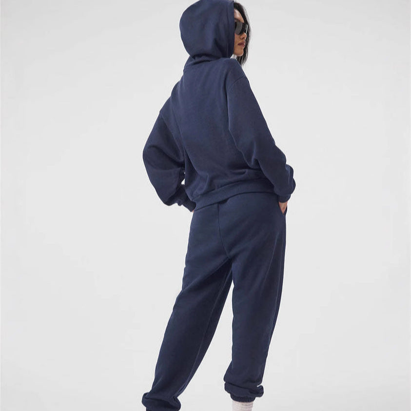 al Autumn Winter 2024 New Trendy Casual Hooded Loose Long Sleeve Sweatshirt Sports Set for Men and Women Couples