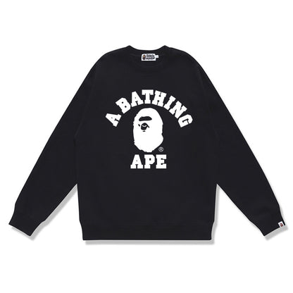 GMabcd Terry Sweatshirt for Men, Autumn and Winter Long Sleeve Letter Print Loose Round Neck Pullover Casual Top Trendy