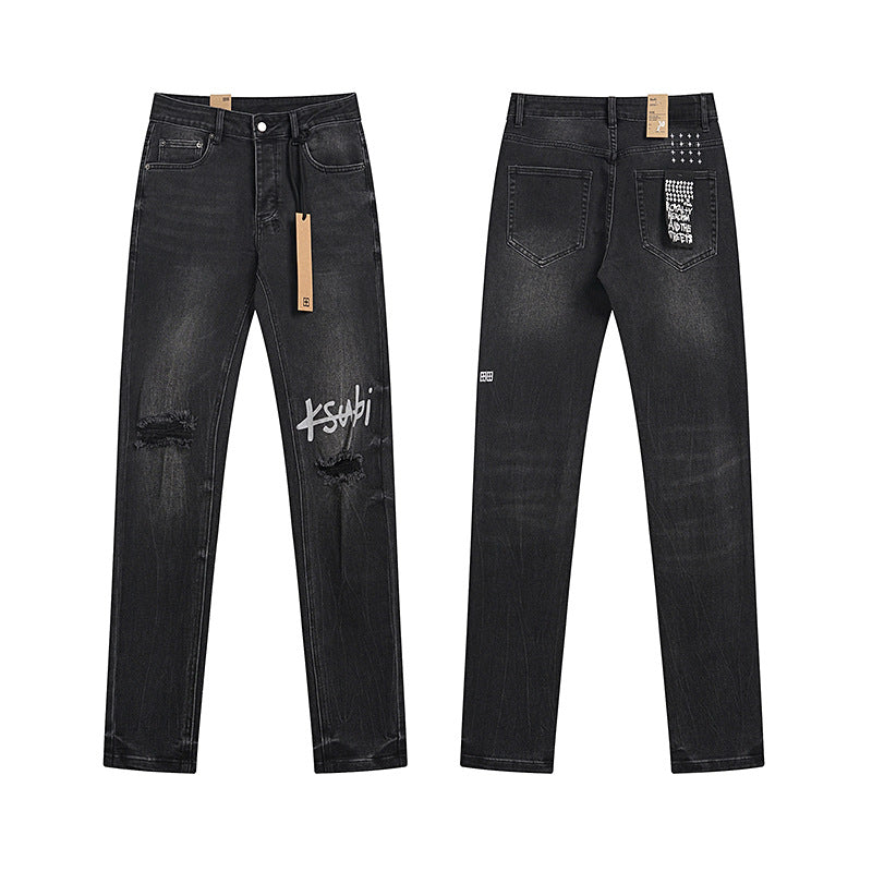 GMabcd Trendy KSUBI Men's Pants Casual Slim Fit Skinny Jeans Stretch Denim Pants
