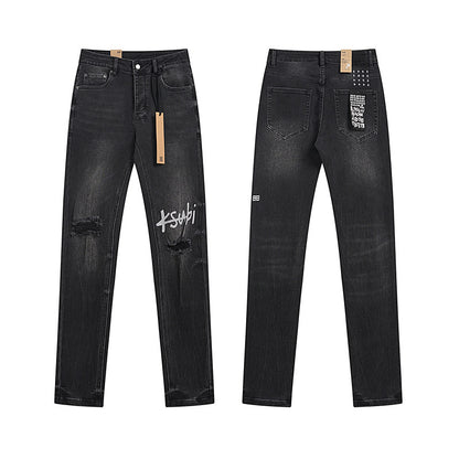 GMabcd Trendy KSUBI Men's Pants Casual Slim Fit Skinny Jeans Stretch Denim Pants