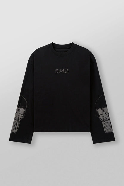 Young-La Autumn Long-Sleeved T-shirt Cotton round Neck Gym Exercise Workout Training Bottoming Shirt Men