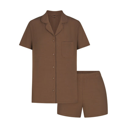 Skim Kardashian Style Spring Summer Thin Modal Short Sleeve Shorts Pajamas Soft Comfortable Homewear Set
