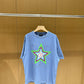 Teddy bear-shaped colorful star rhinestone letter round neck loose short sleeve T-shirt for men and women P63