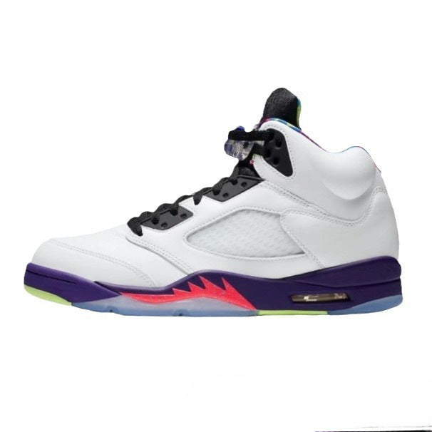 GMabcd-AJ5 High High-Top Basketball Shoes Buckle Broken Rukawa Kaede White Cement Ice Blue Low-Top Cushion Men and Women Sneakers