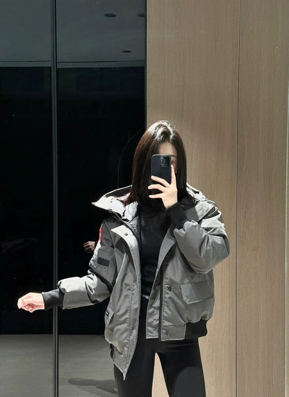 Big Goose Duck Down 01 Flight Jacket Parka Coat White Duck Down Couple Style Solid Color 2026 Autumn Winter Hot Item