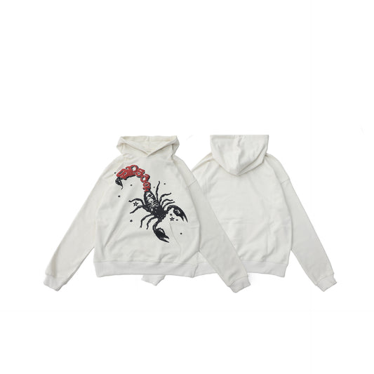 Fashion Versatile Sweatshirt Unisex Design Chest Scorpion Print Casual Hoodie