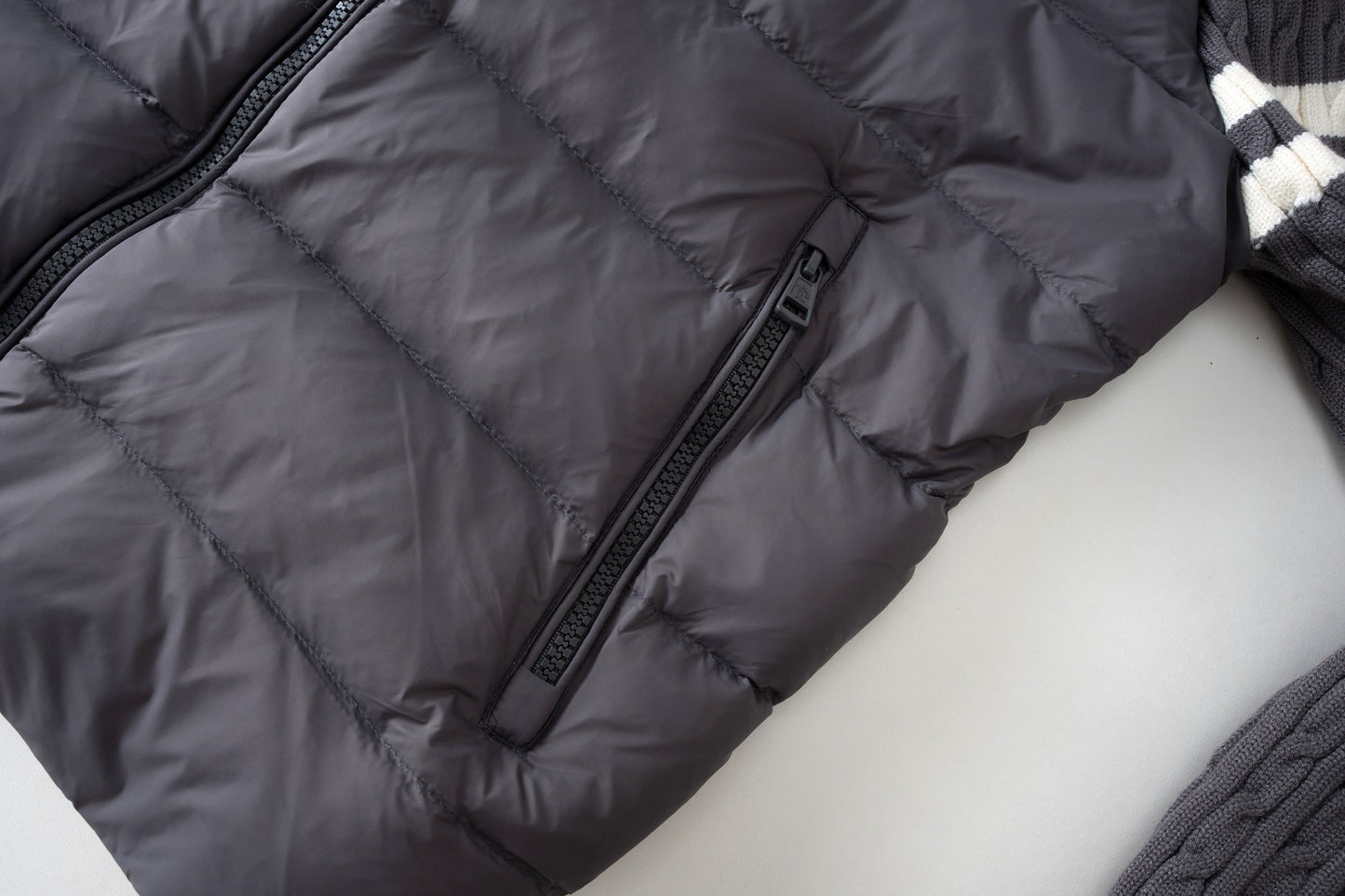 GMabcd 2026 Autumn Winter New Product Mouth Cover Wool Spliced Sleeves Unisex Down Jacket Coat