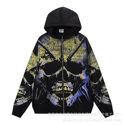 1996 Embroidered Logo Letter Zip-Up Loose-Fit Unisex Hooded Sweatshirt (Part 2)