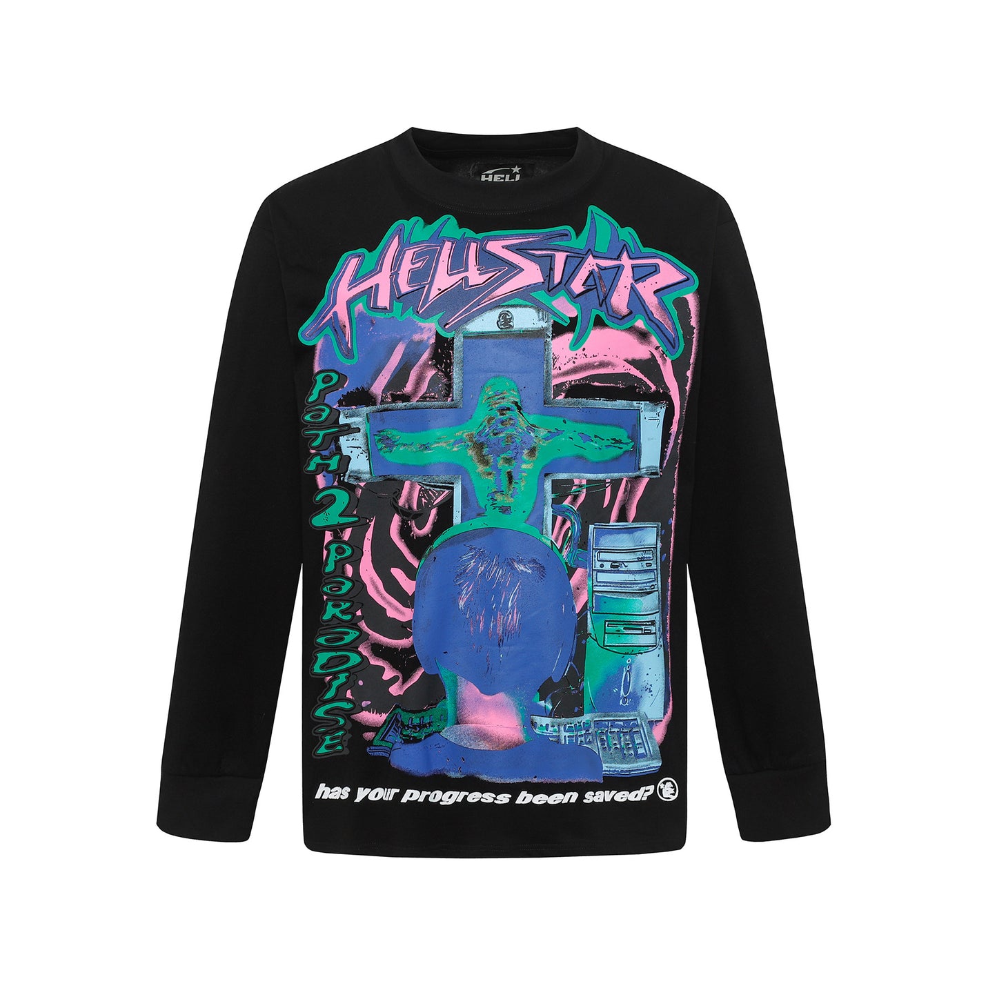 HS American Style Oversized Long Sleeve T-Shirt Autumn Base Shirt Men's Pullover Shirt